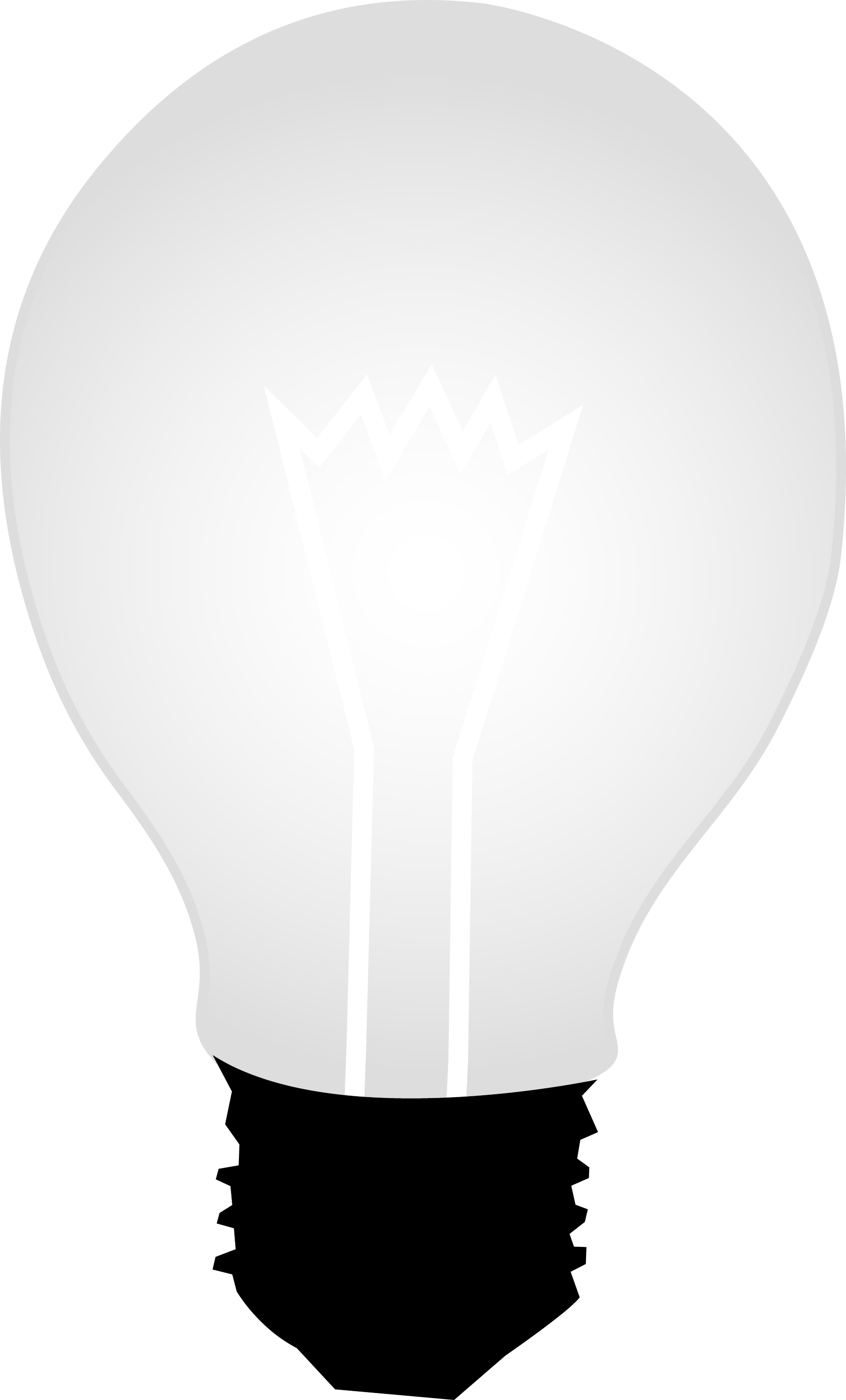 White Glass Idea Light Bulb - Free Clip Art