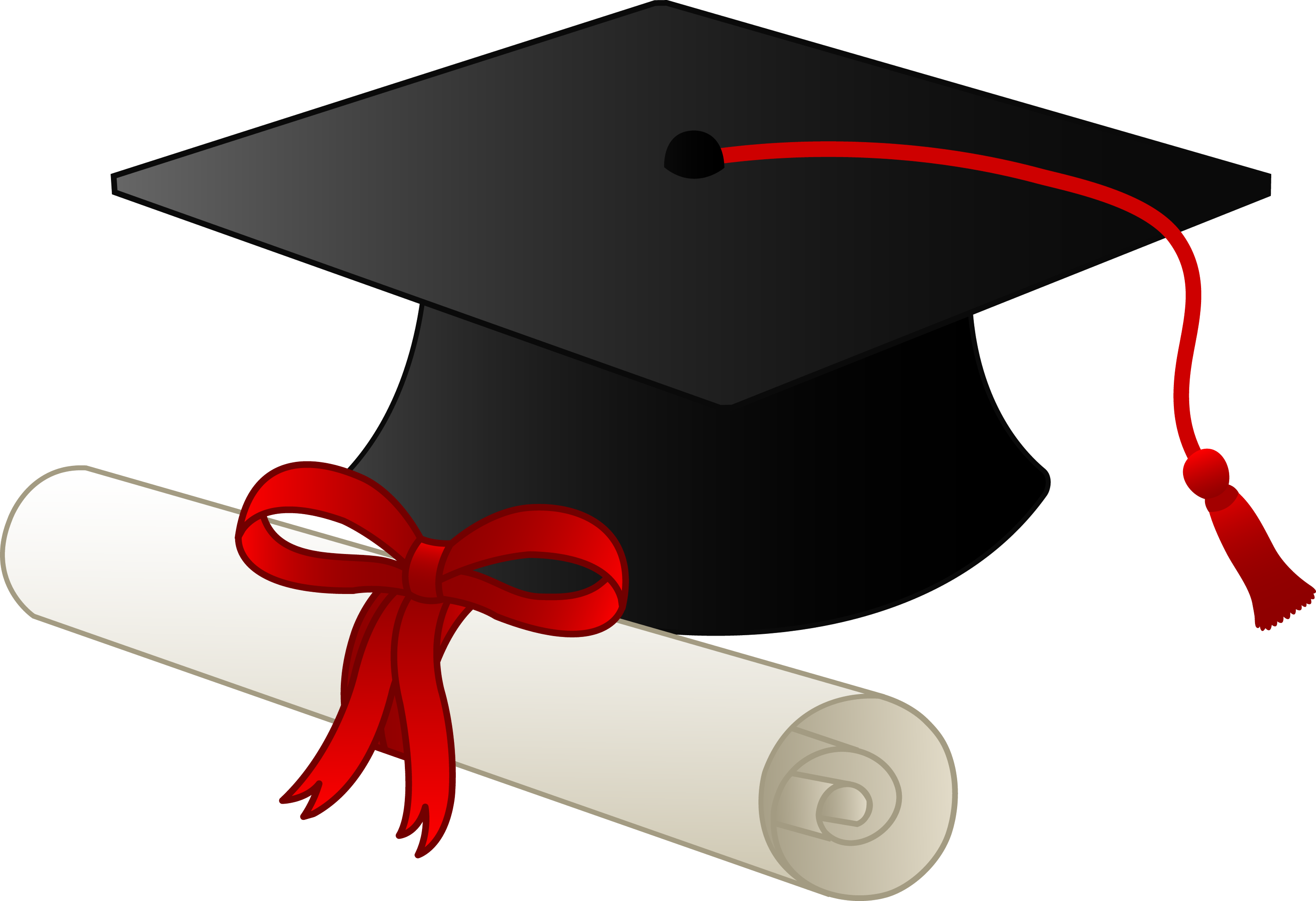 Graduation Cap and Diploma - Free Clip Art