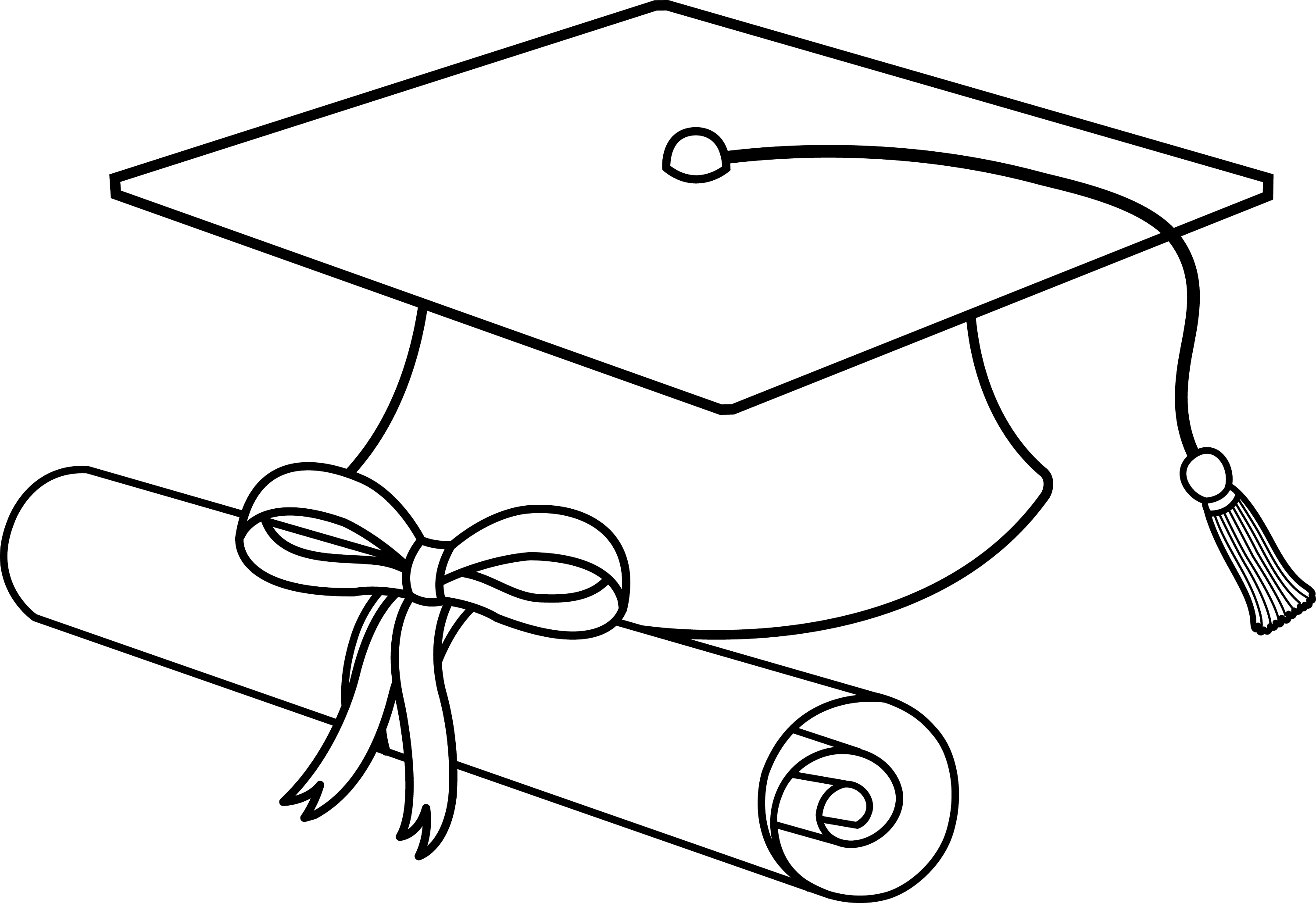 Graduation Cap Line Art Free Clip Art