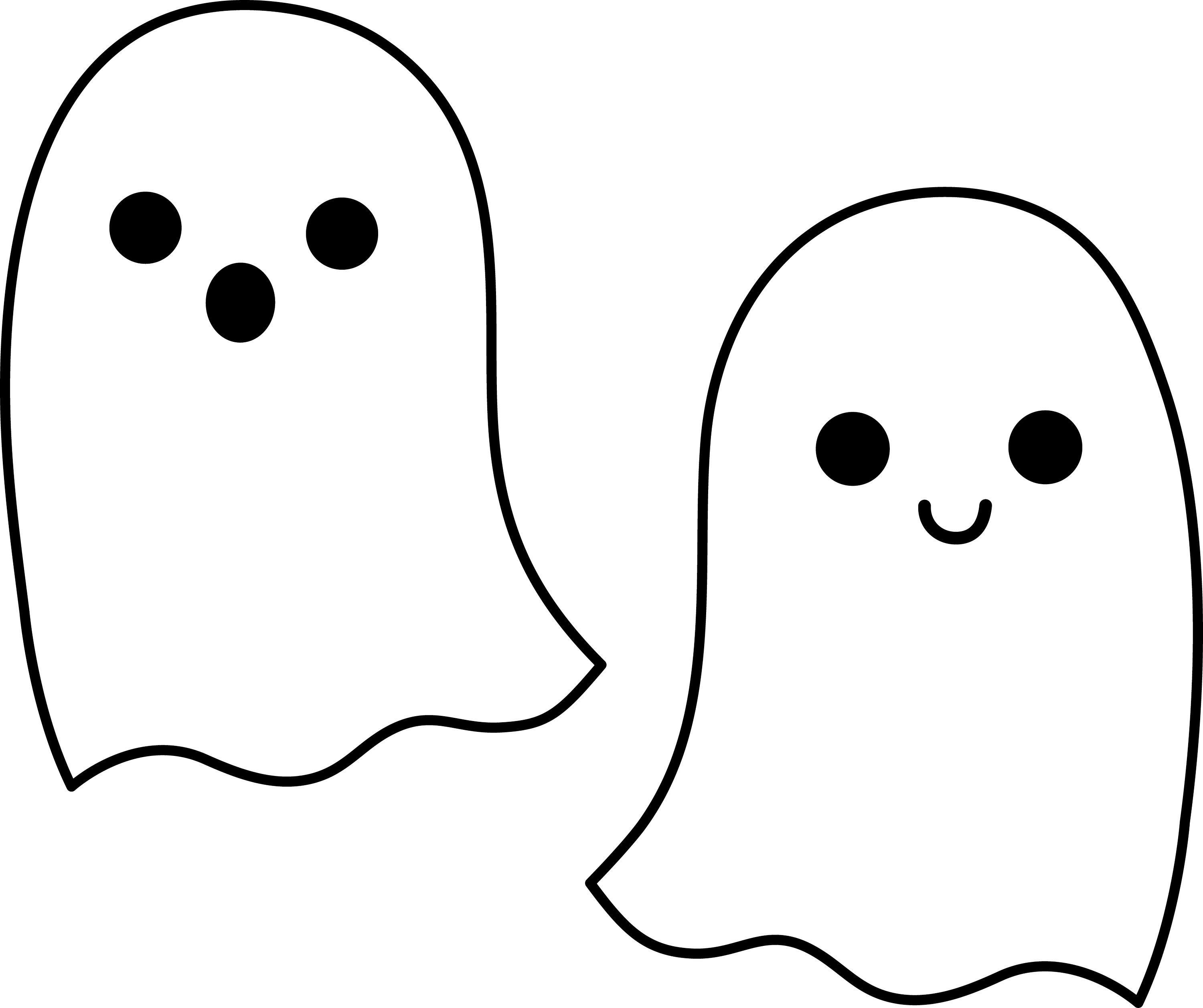 Cute Simple Halloween Ghosts Free Clip Art