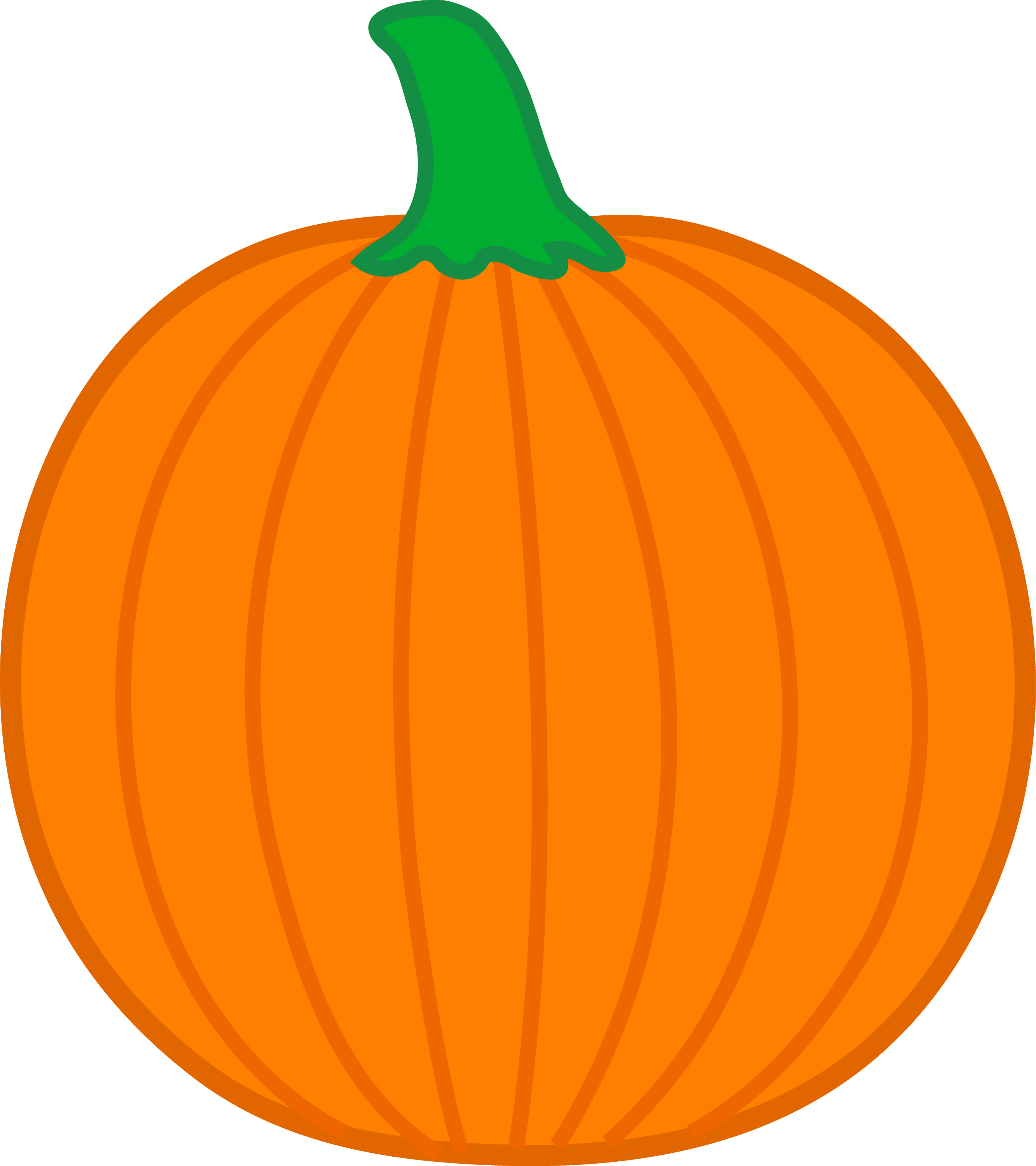 Simple Orange Halloween Pumpkin Free Clip Art