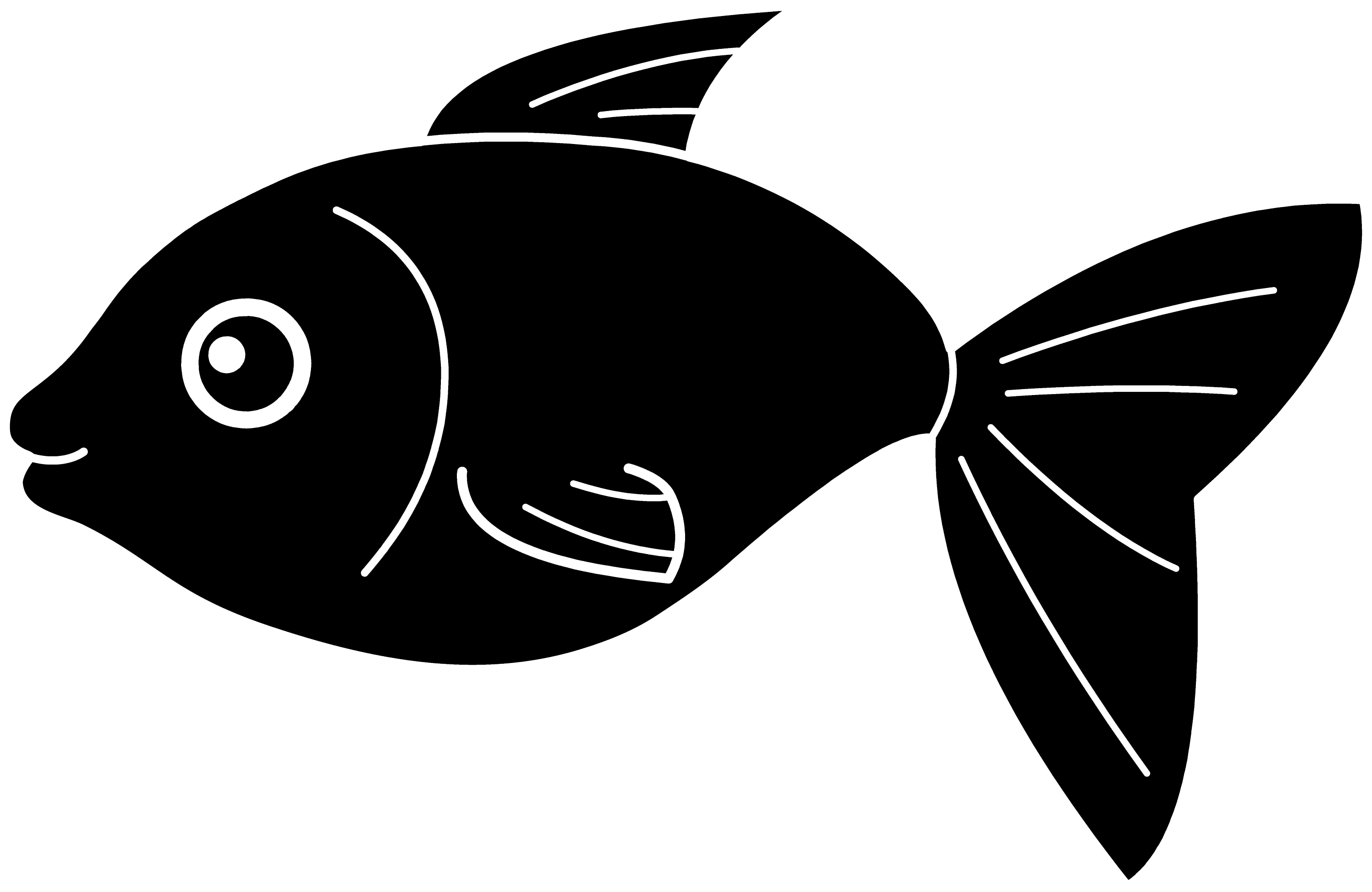 free black and white fish clip art - photo #20