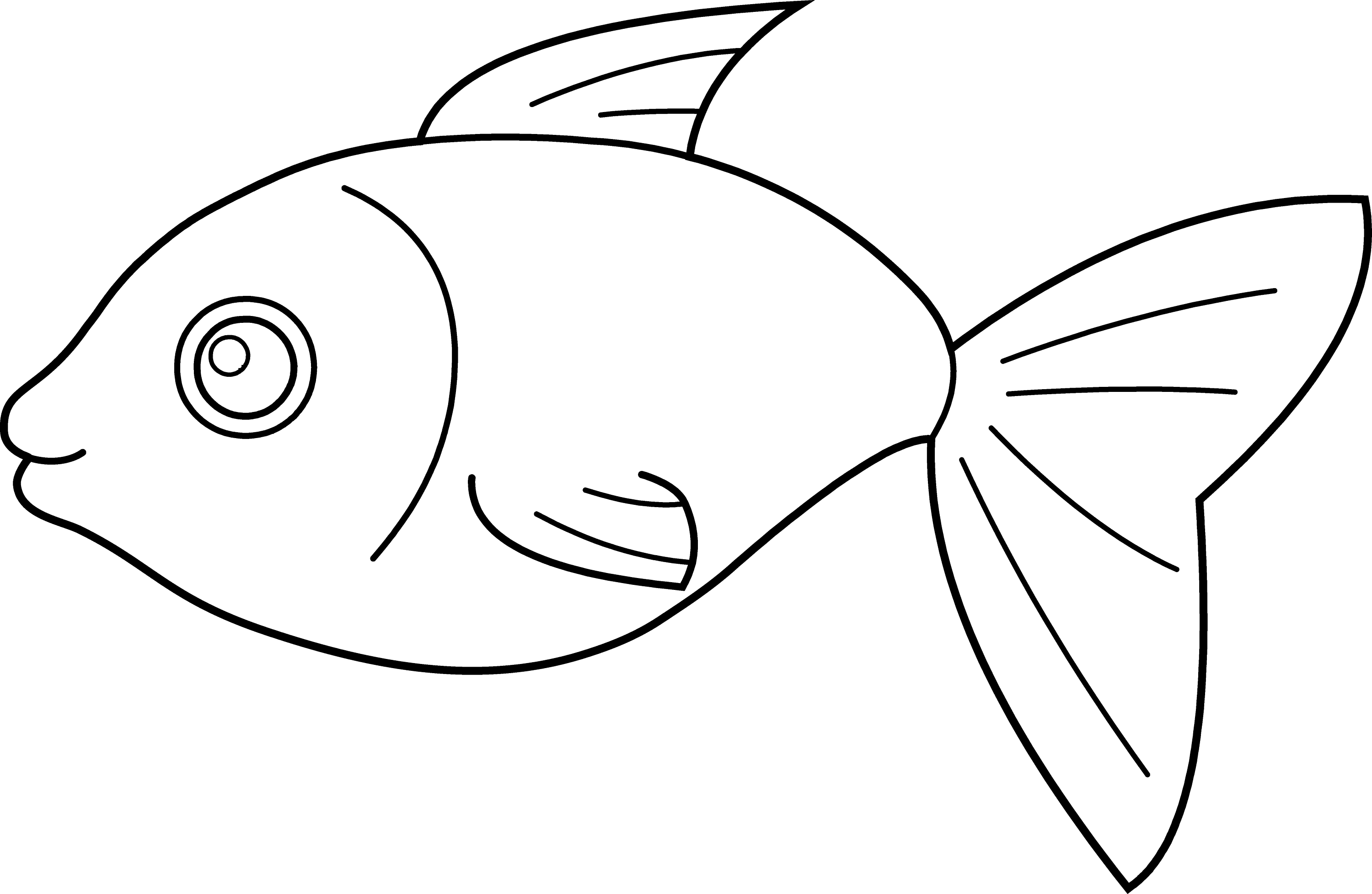 Happy Fish Coloring Page - Free Clip Art