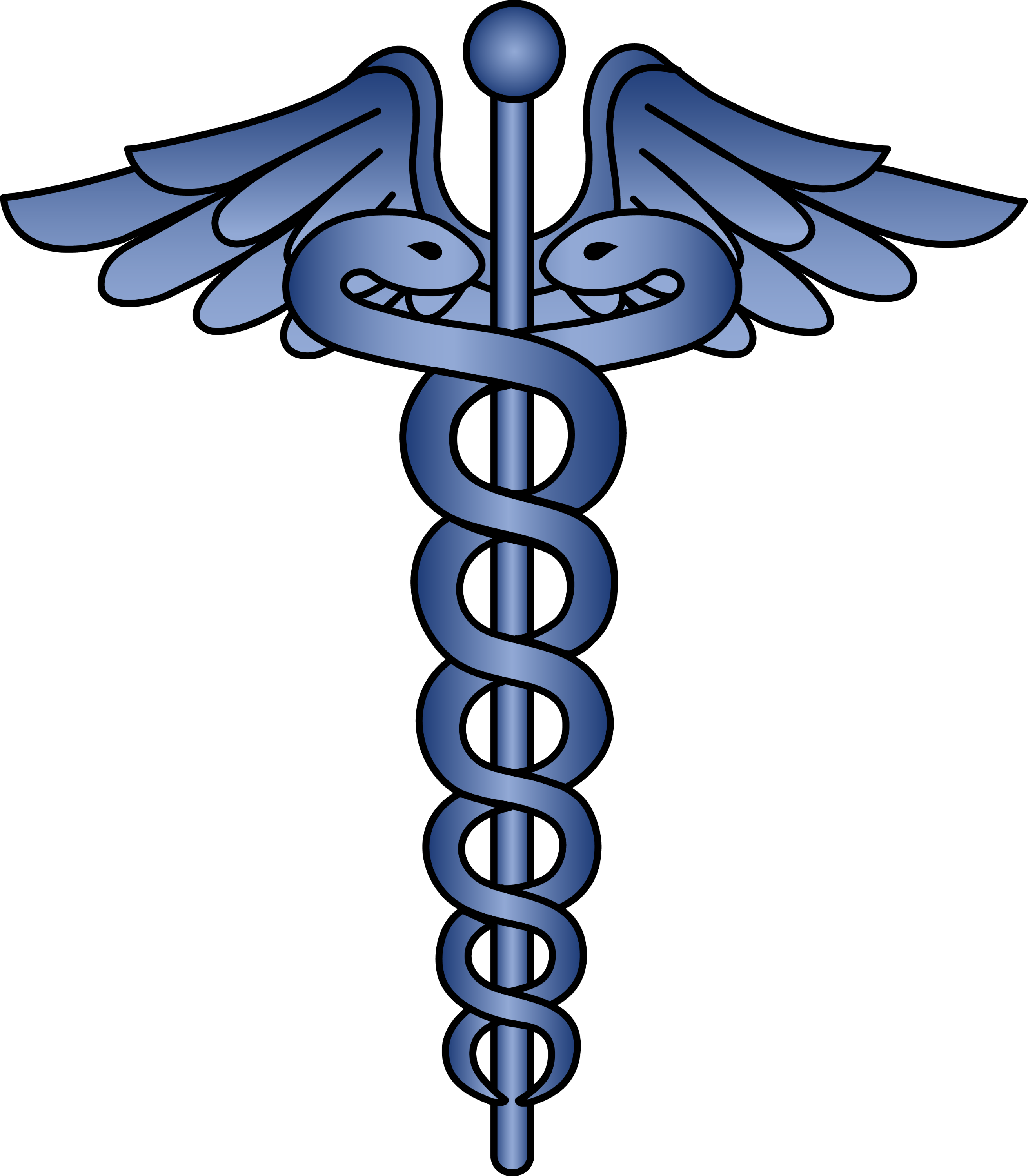 Blue Caduceus Logo Design Free Clip Art