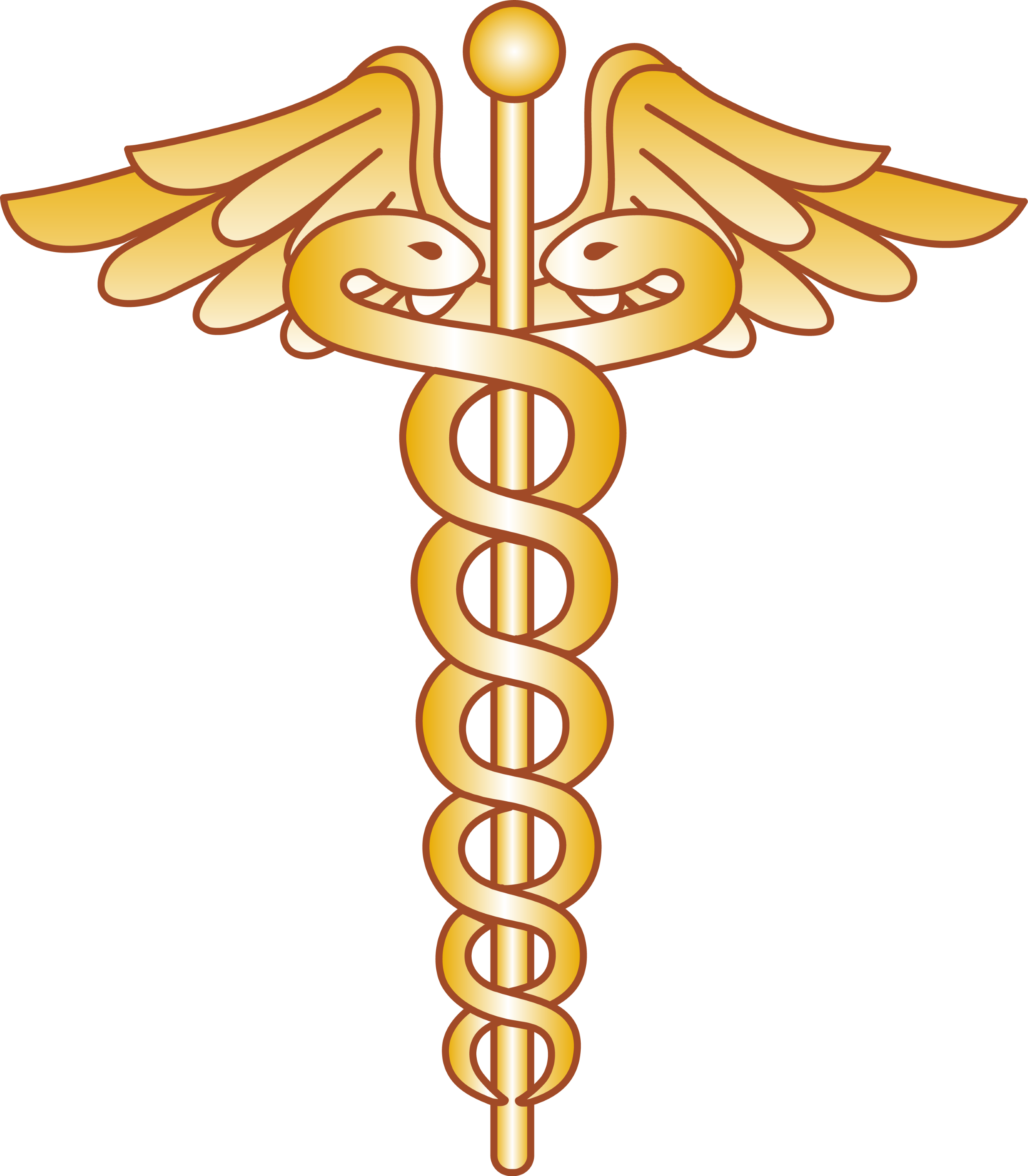 Golden Caduceus Logo Design Free Clip Art