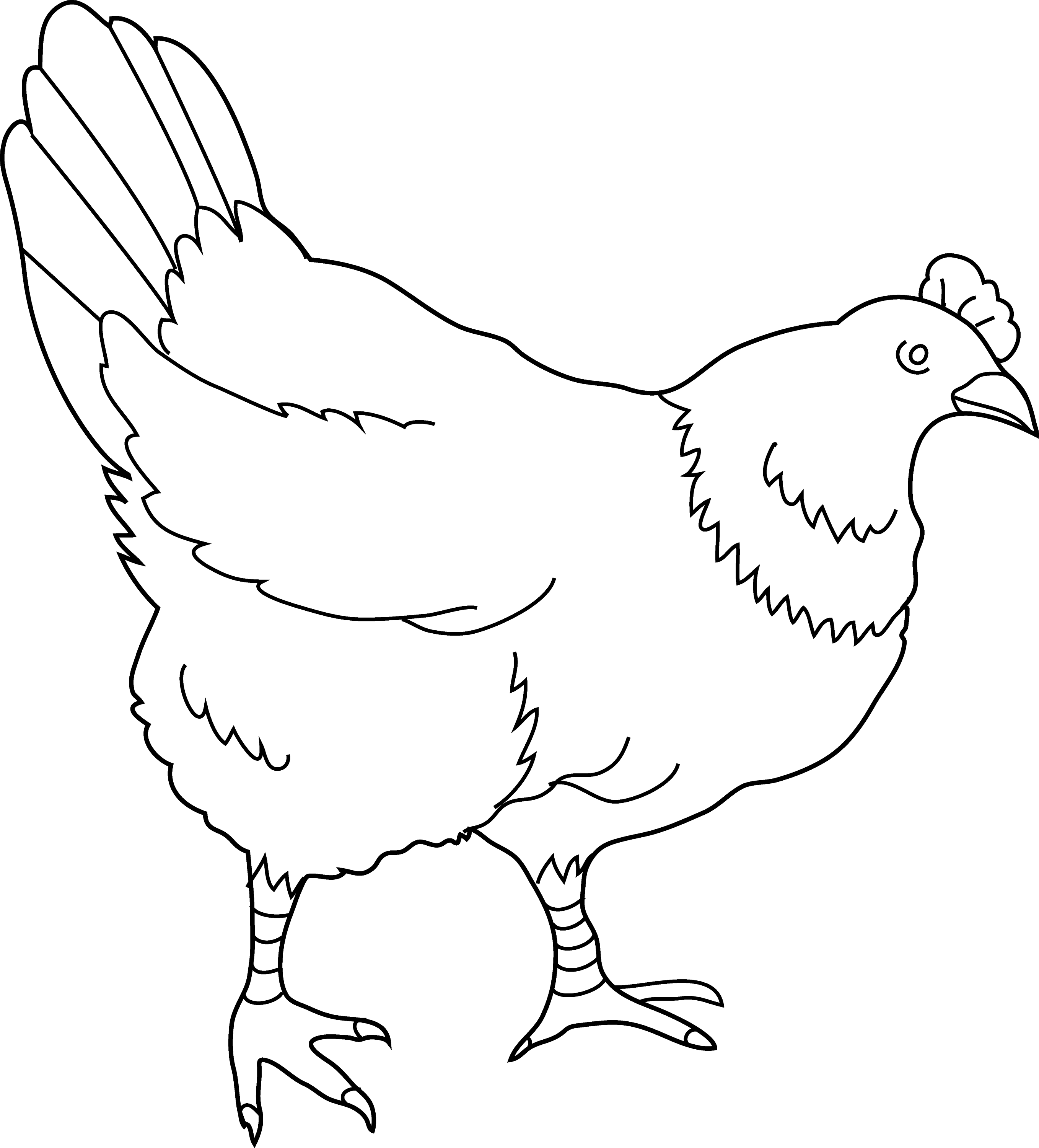 free chicken clipart black and white - photo #36