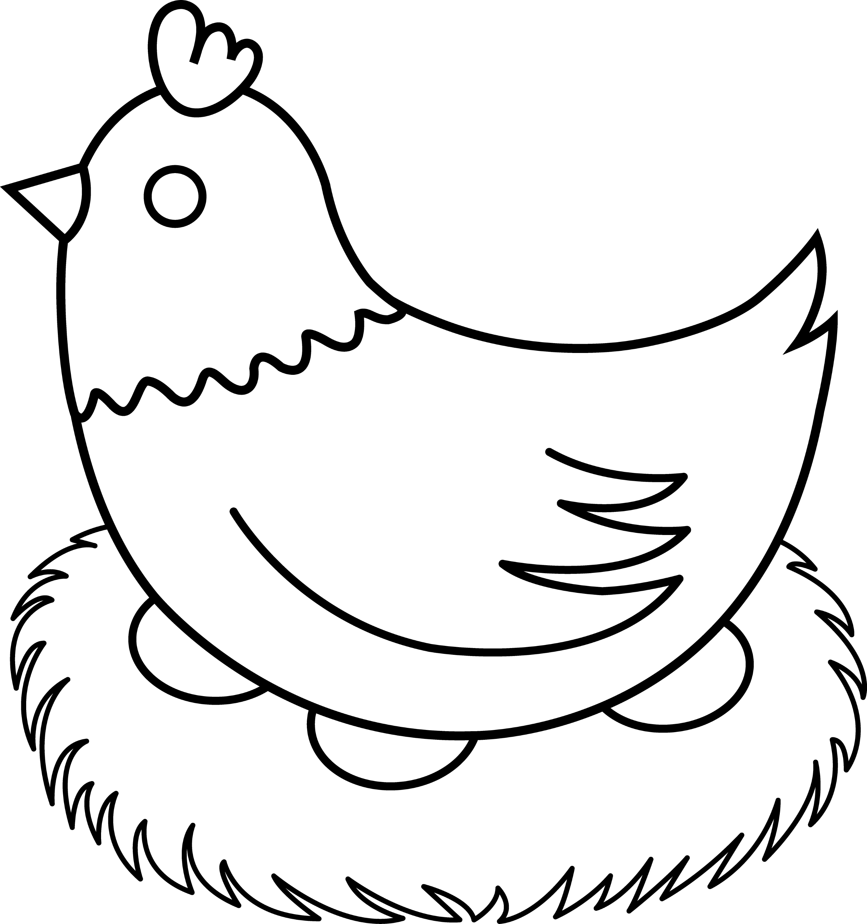 clipart chicken black and white - photo #43