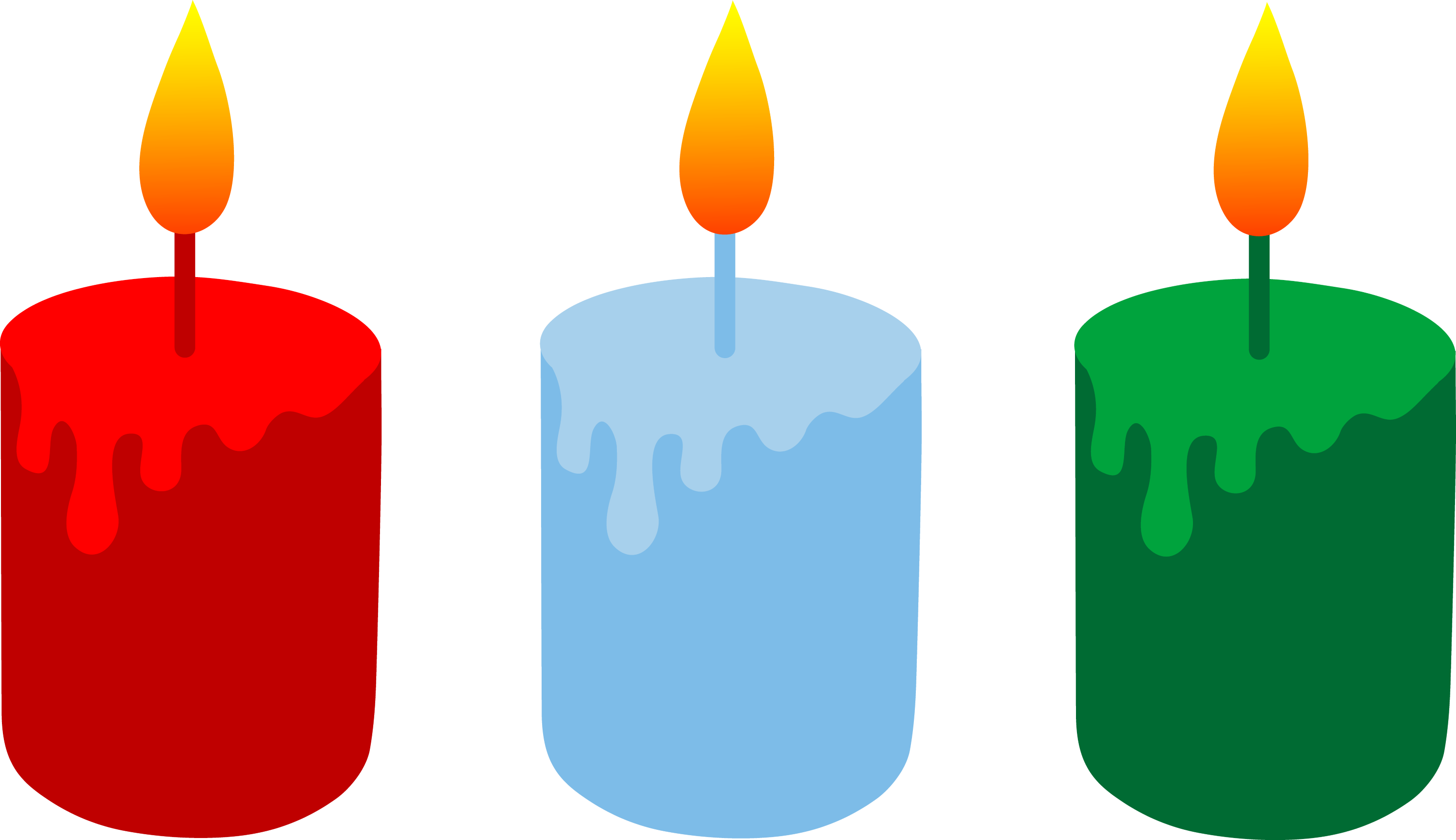 three-christmas-holiday-candles-free-clip-art