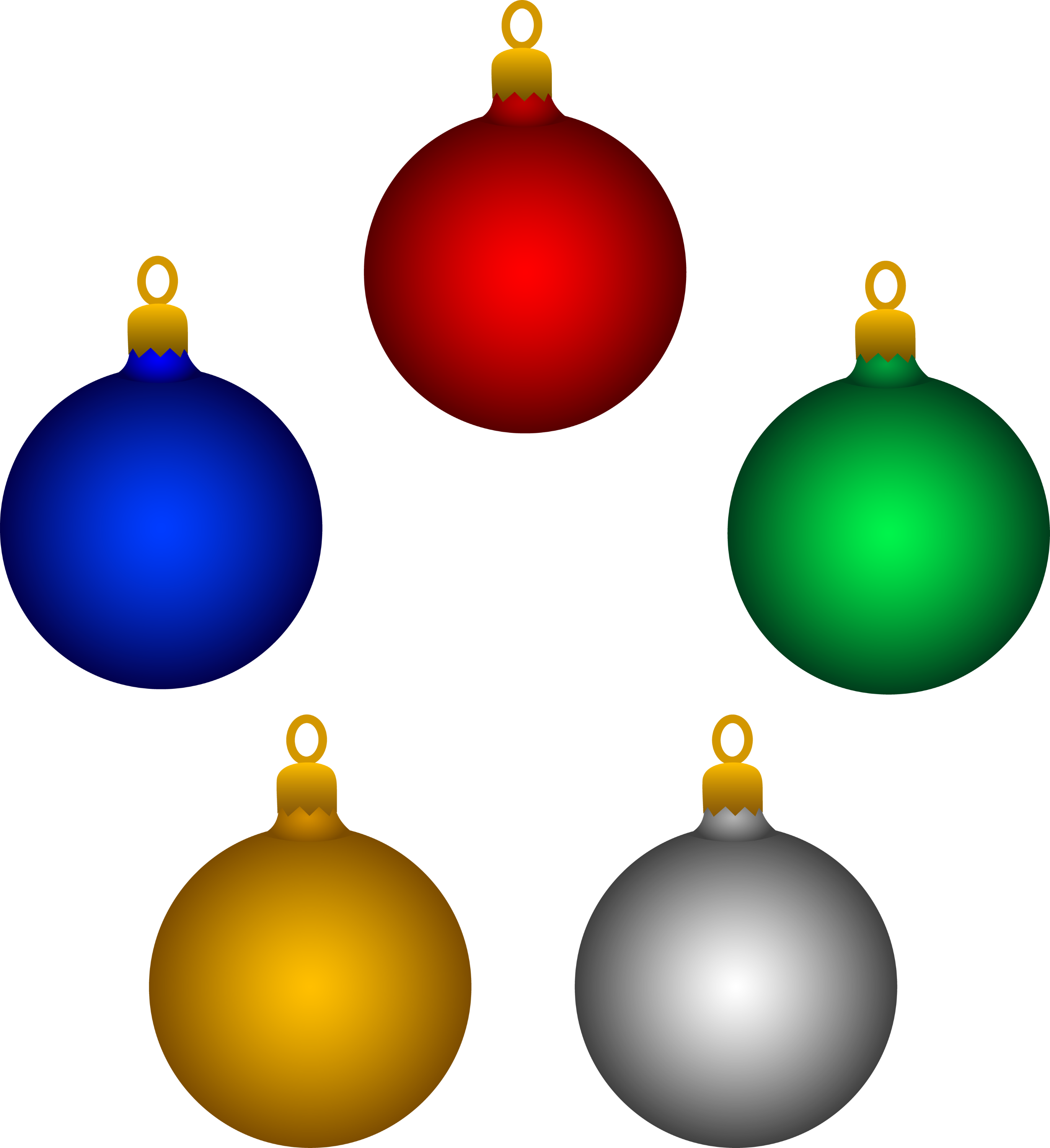 five-shiny-christmas-tree-ornaments-free-clip-art