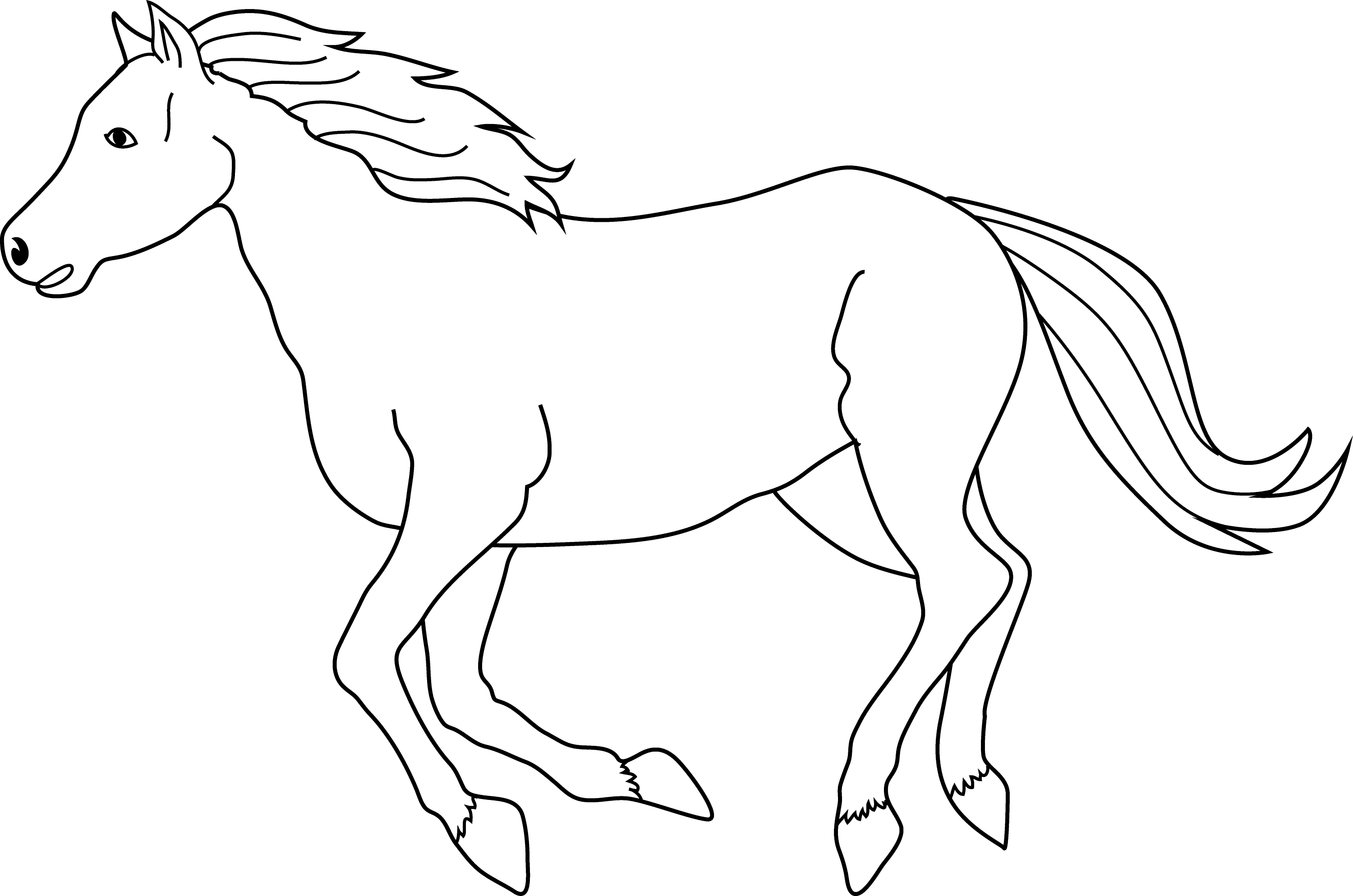 Galloping Horse Coloring Page Free Clip Art
