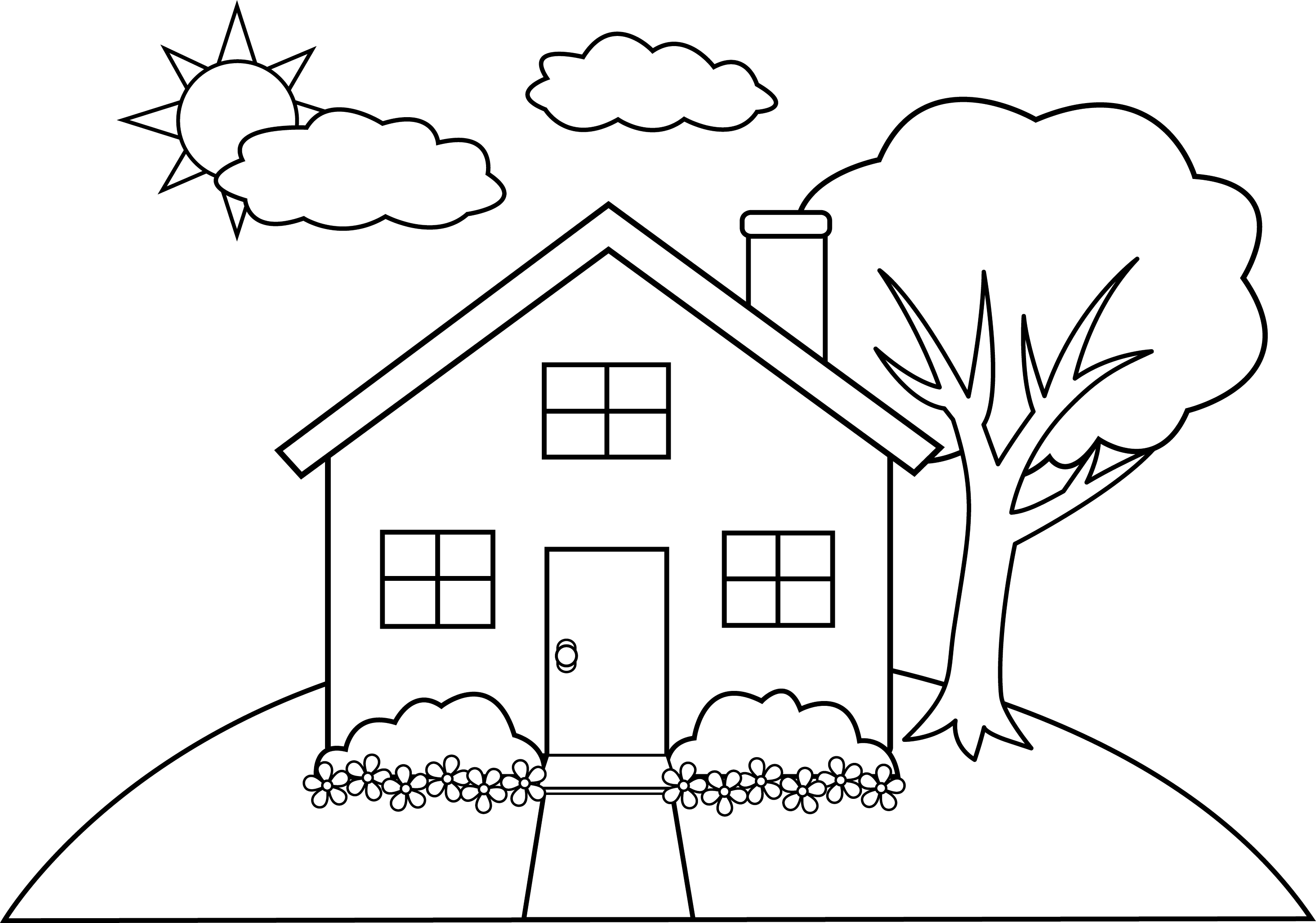 clipart house black and white - photo #39