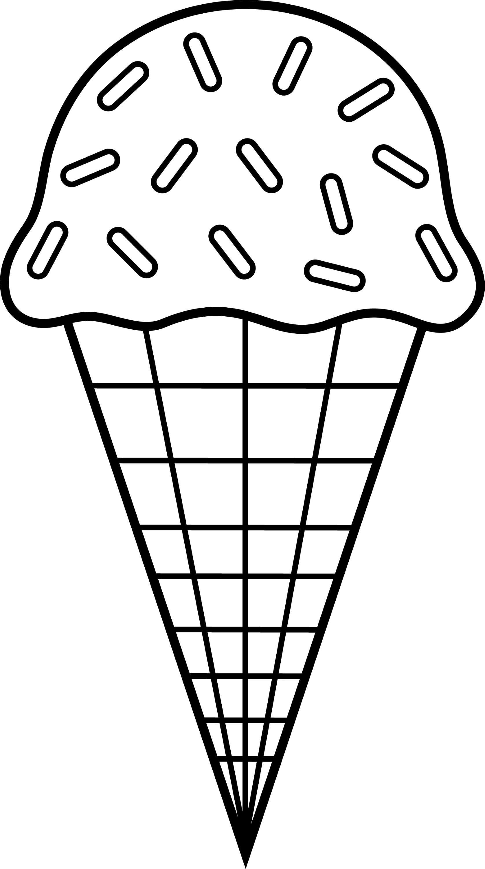 ice cream cone clipart black and white - photo #2