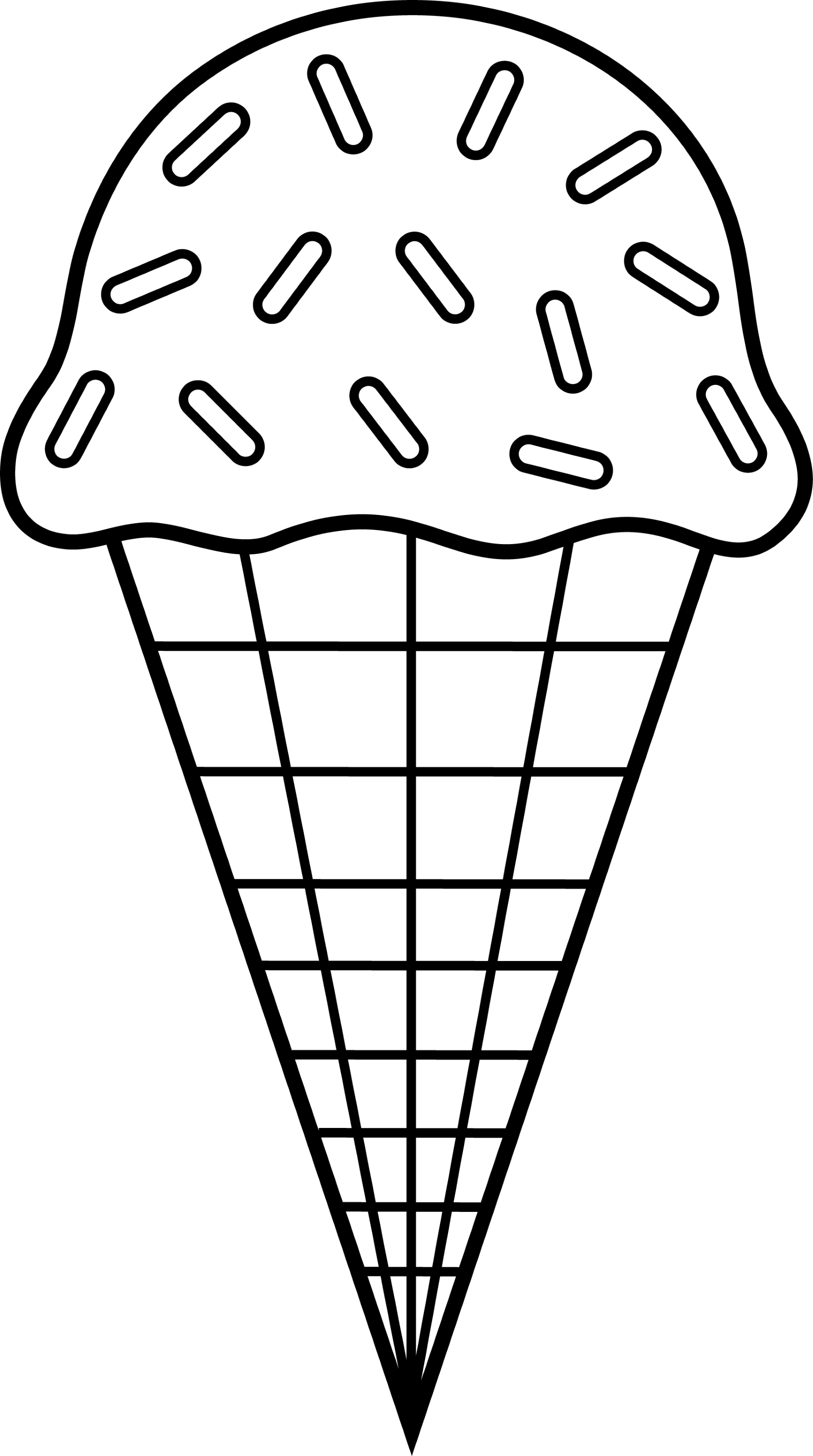 Colorable Ice Cream Line Art Free Clip Art