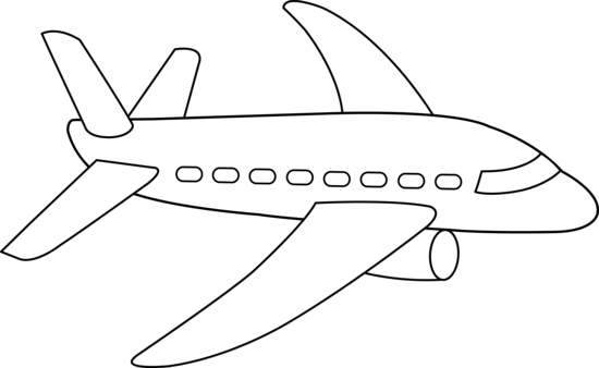 clipart airplane black and white - photo #29