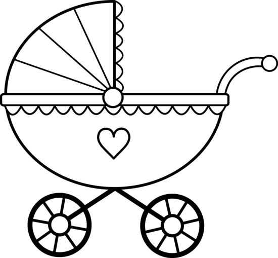 Baby Carriage Line Art Free Clip Art