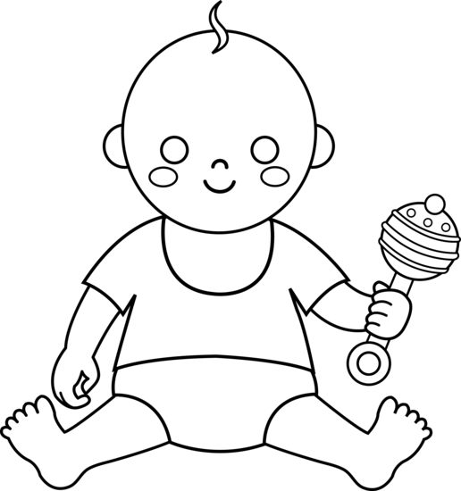 baby rattle clipart black and white - photo #41