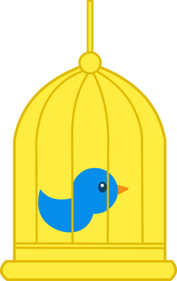 Clipart of Pet Bird in Cage - Free Clip Art