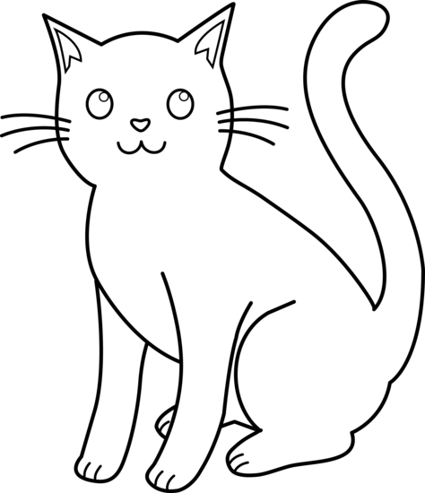 cat coloring clipart - photo #6