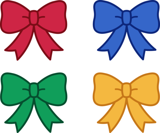 Cute Christmas Bows Clipart - Free Clip Art