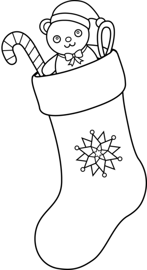 Christmas Stocking Line Art - Free Clip Art