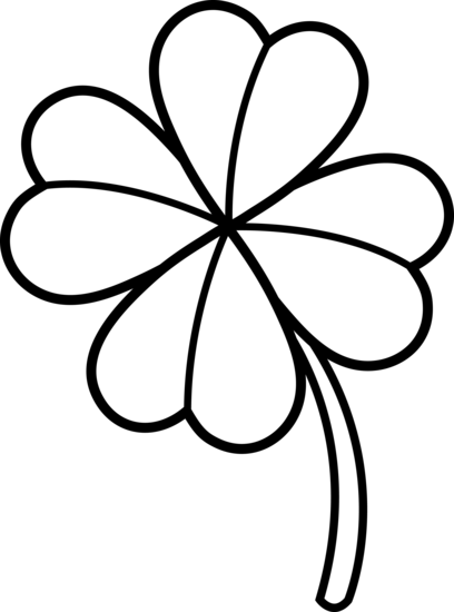 colorable four leaf clover free clip art