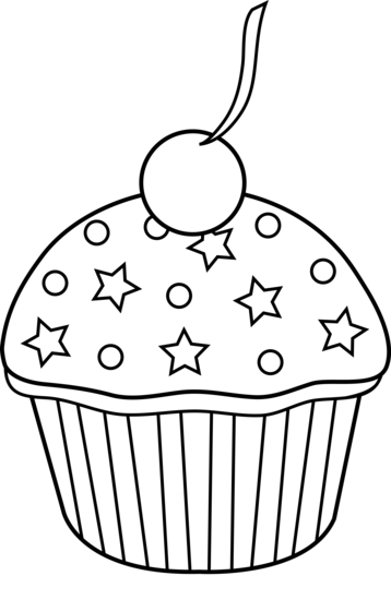 free black and white cupcake clipart - photo #35