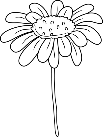 clipart flower coloring page - photo #1