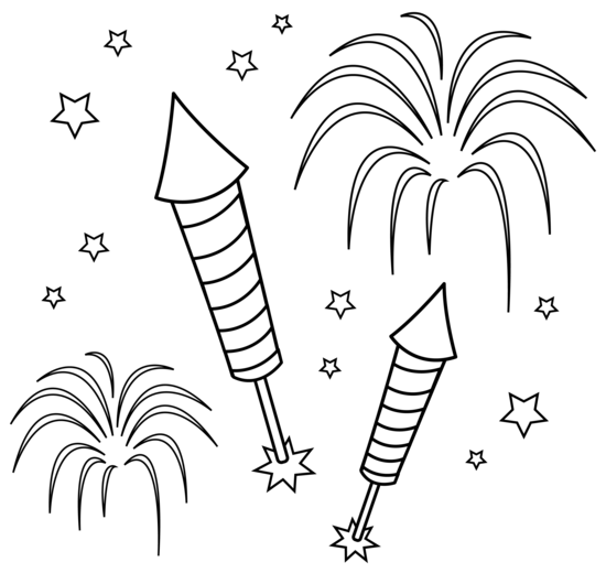 free black and white fireworks clipart - photo #7