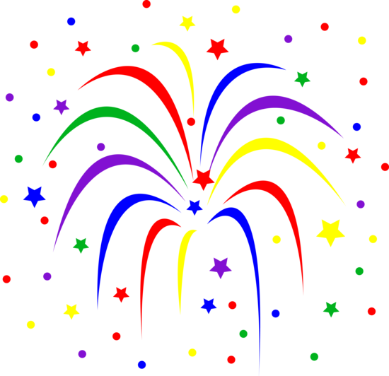 Colorful Fireworks Burst - Free Clip Art