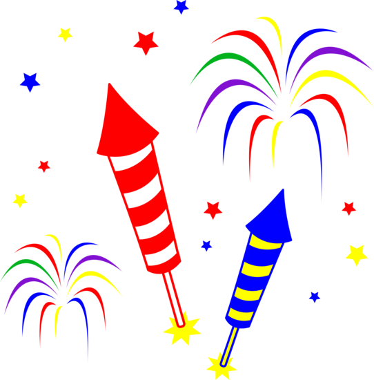 Fireworks and Rockets - Free Clip Art