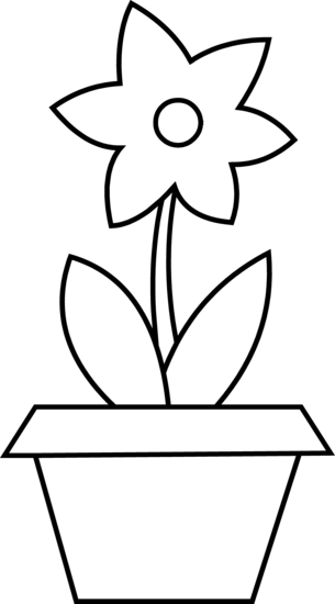clipart flower coloring page - photo #4