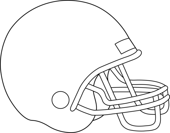 Blank Football Helmet For Coloring - Free Clip Art