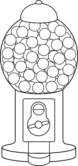 Gumball Machine Coloring Page - Free Clip Art