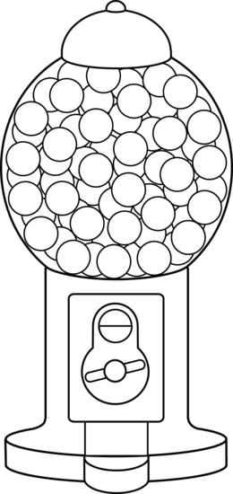 Gumball Machine Coloring Page Free Clip Art