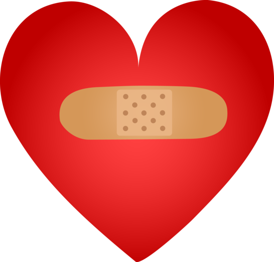 Red Heart Mended With Bandaid