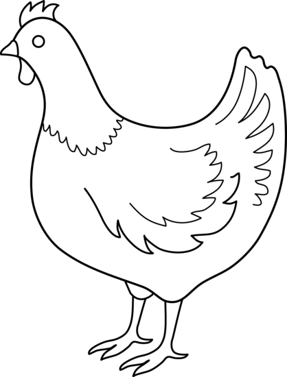 clipart chicken black and white - photo #14