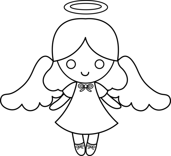 free black and white clipart of angels - photo #32