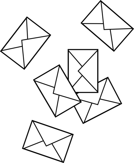 Scattered Mail Envelopes Free Clip Art