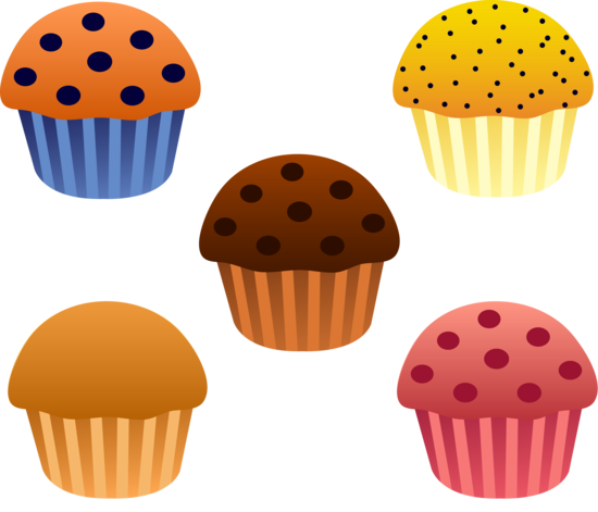 Set of Five Bakery Muffins