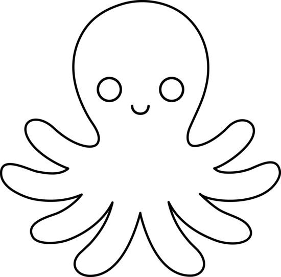 Octopus Line Art - Free Clip Art