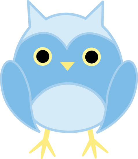 Cute Blue Owl - Free Clip Art