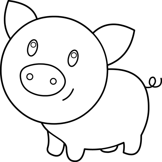 free black and white pig clipart - photo #32