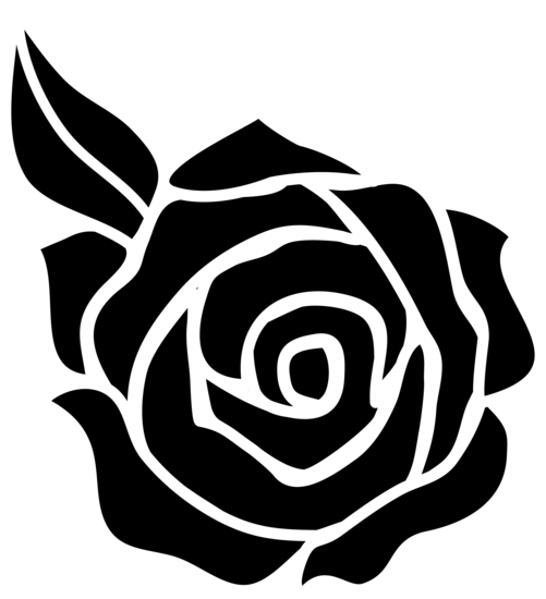 Black Rose Silhouette Design - Free Clip Art