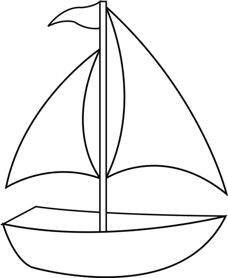 Black and White Sailboat Clip Art