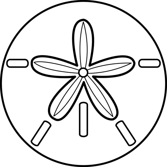 Black And White Sand Dollar Free Clip Art