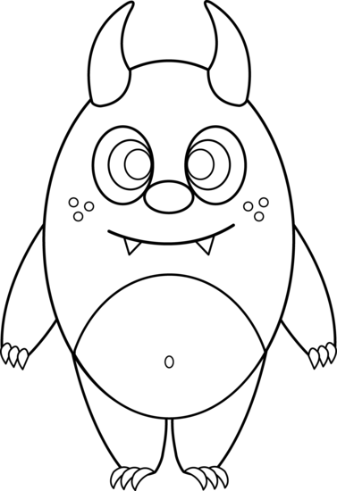 free black and white monster clipart - photo #22