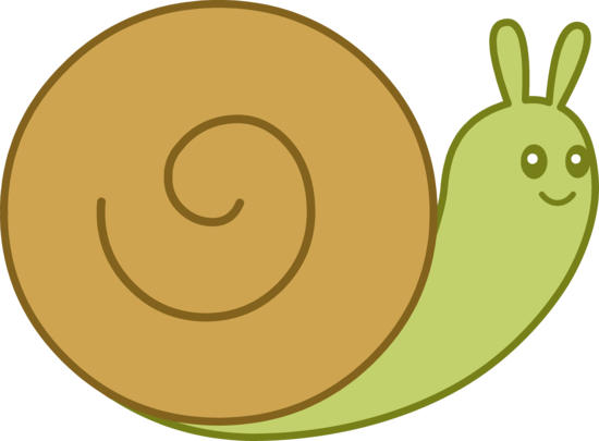 Cute Brown and Green Snail - Free Clip Art