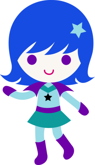 Space Cadet Girl With Blue Hair - Free Clip Art