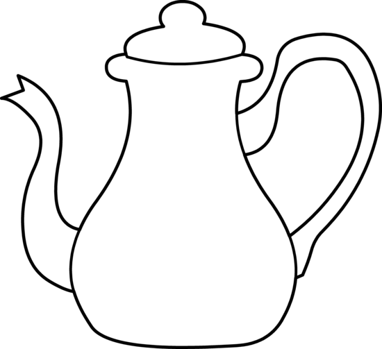 tea cup clipart black and white - photo #50