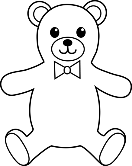 free black and white teddy bear clip art - photo #11